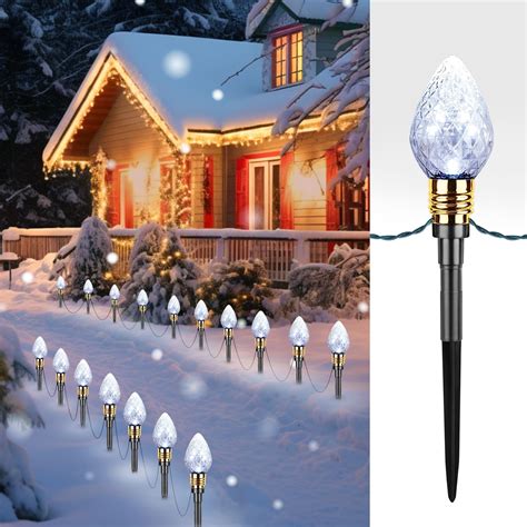 christmas lights for driveway|2 Pack C9 Christmas Pathway Lights Outdoor .